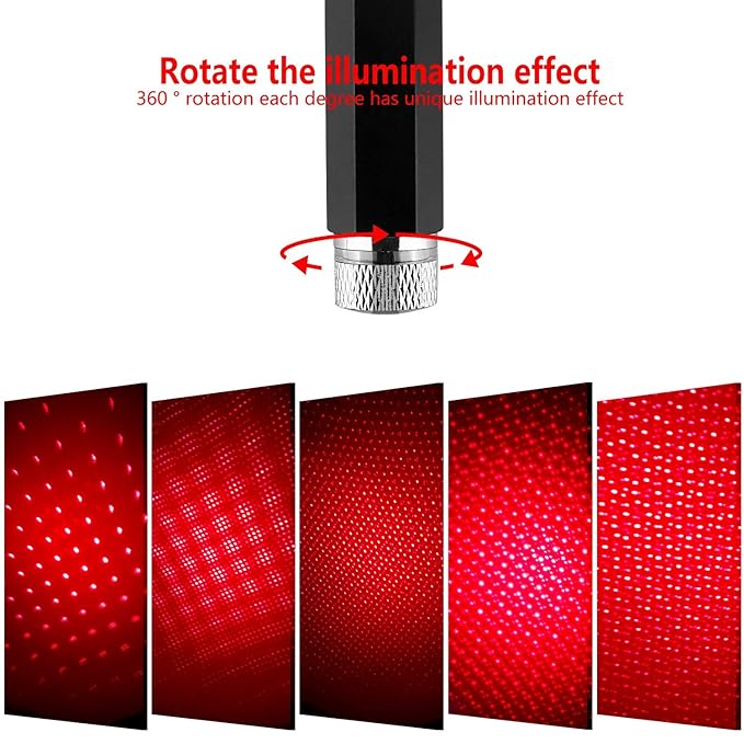 Star Lamp USB Car Ceiling Light (Red)