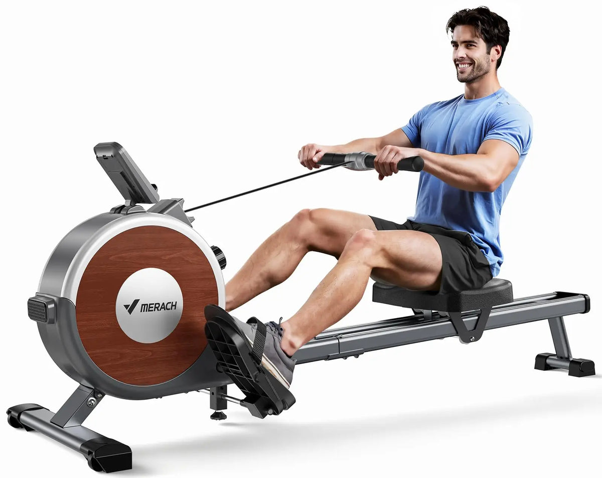 Merach Magnetic Rowing Machine For Home With Bluetooth Console