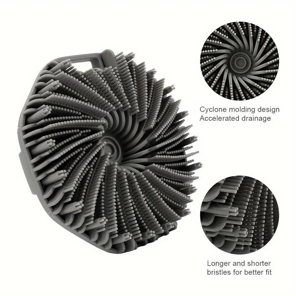 Soft Silicone Back Brush With Handle For Bath And Exfoliation