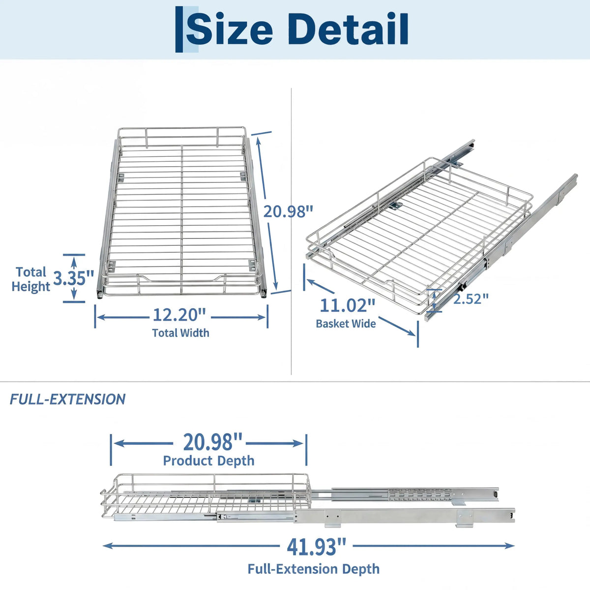 HiMISS Stainless Steel Pull Out Cabinet Organizer For Kitchen