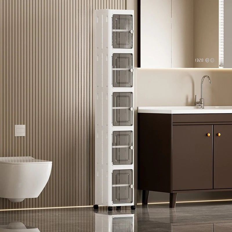 Slim Foldable Five Tier Bathroom Storage Cabinet Organizer