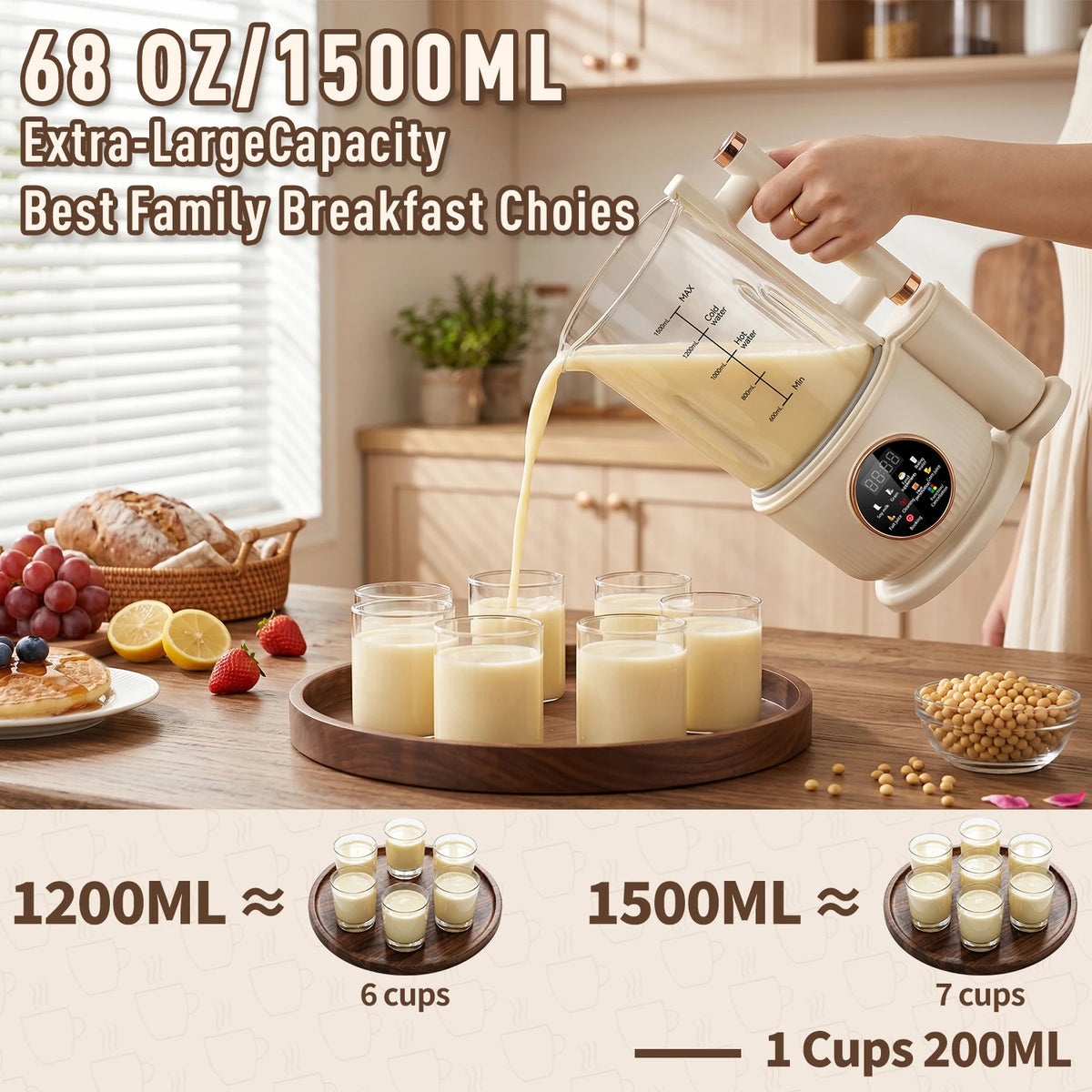 Automatic Nut Milk Maker For Coffee, Juices And Grains
