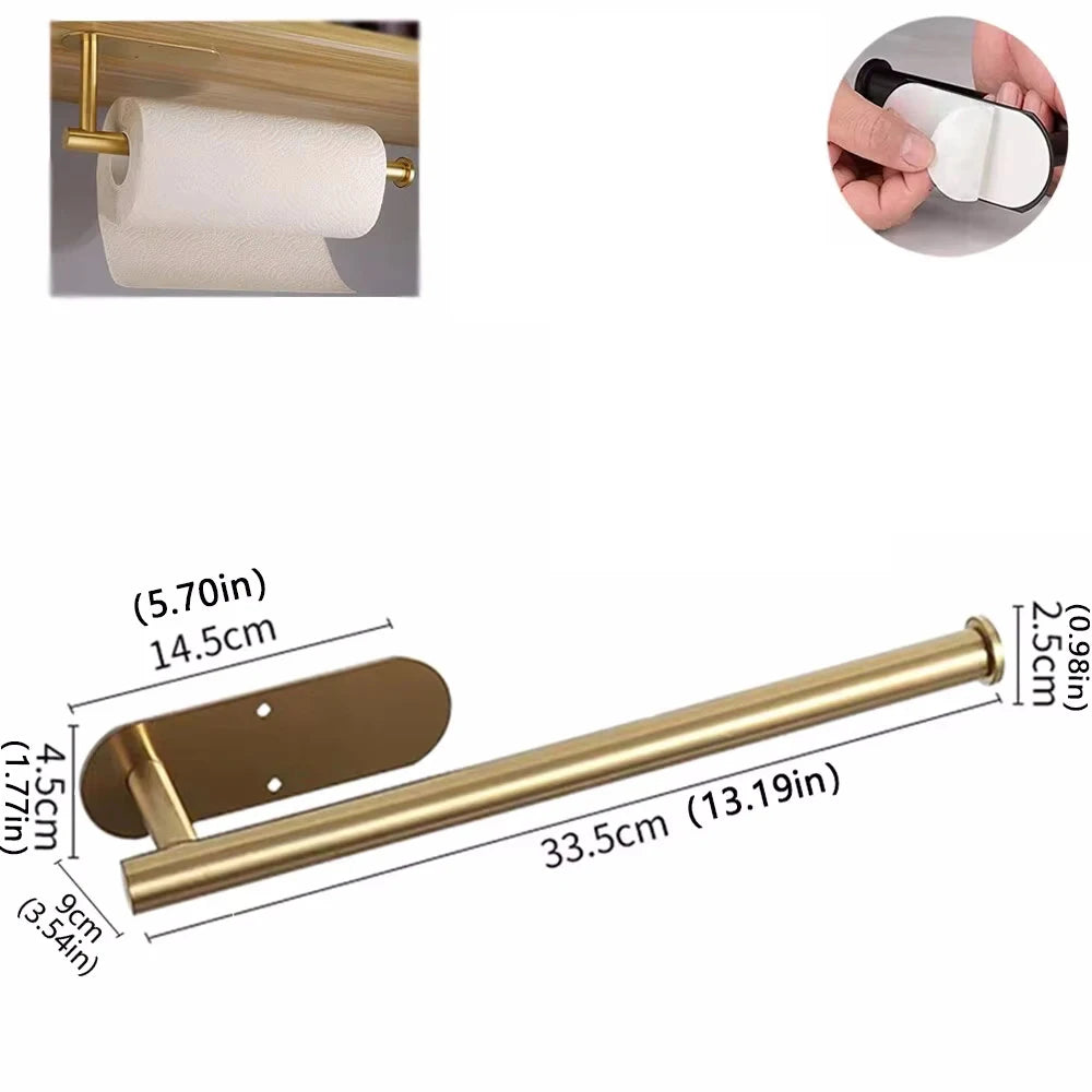 Adhesive Roll Paper Holder Kitchen Bathroom Organizer