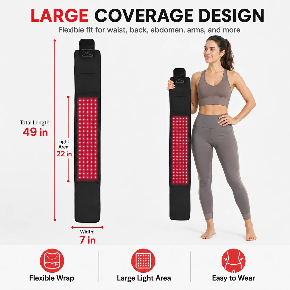 Near Infrared Red Light Therapy Wrap 660nm 850nm For Body