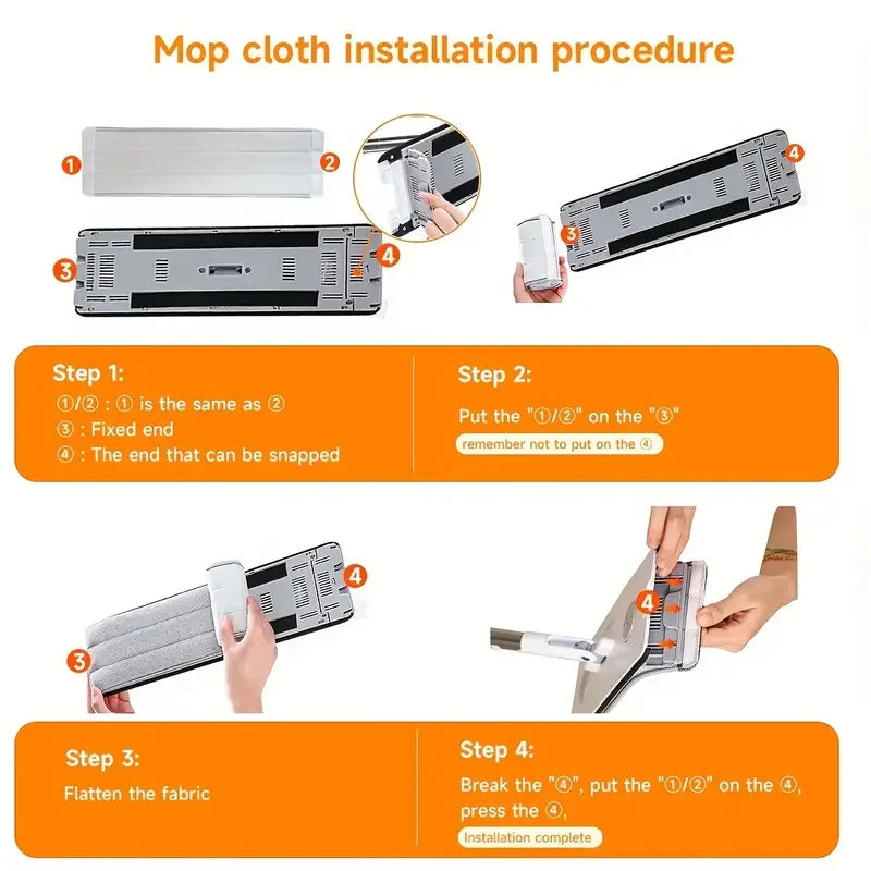 Joybos Flat Mop And Bucket System With Two Microfiber Pads