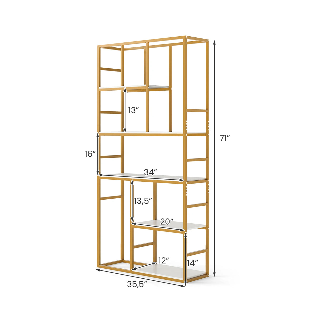Homasis 5 Tier Open Storage Bookshelf For Home And Office