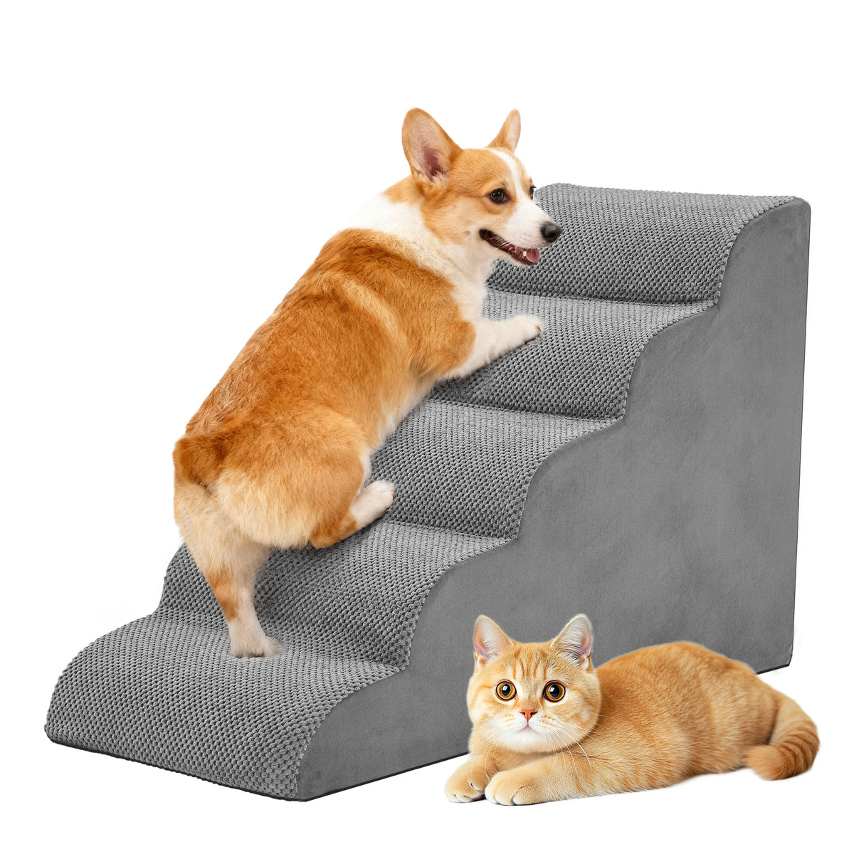 Ergonomic Curved Pet Foam Staircase Ramp For Small Canines Indoor