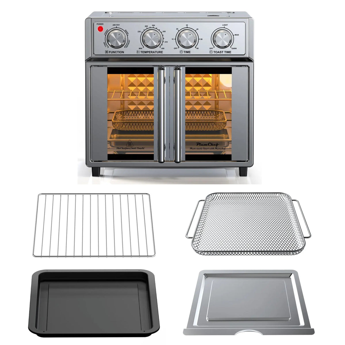 French Door Air Fryer Convection Toaster Oven 1700W Multifunction
