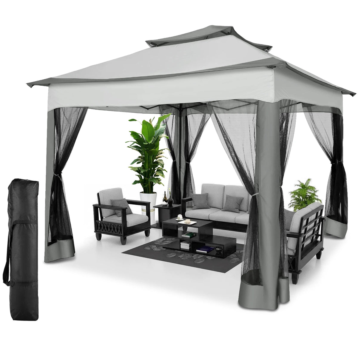 COBIZI One Push Pop Up Gazebo Outdoor Canopy Shelter With Top Vents