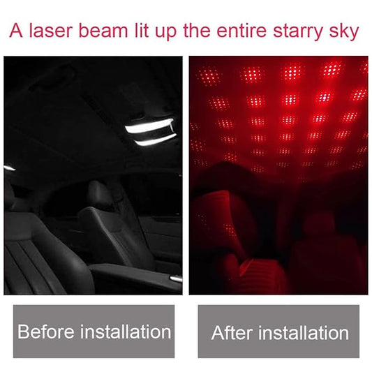 Star Lamp USB Car Ceiling Light (Red)