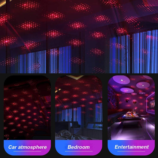 Star Lamp USB Car Ceiling Light (Red)