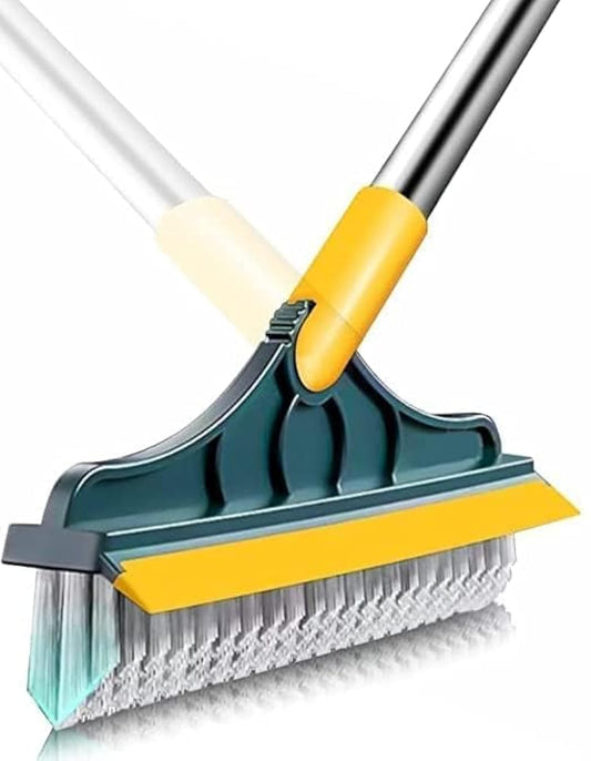 2-in-1 Long Handle Floor Brush with Wiper
