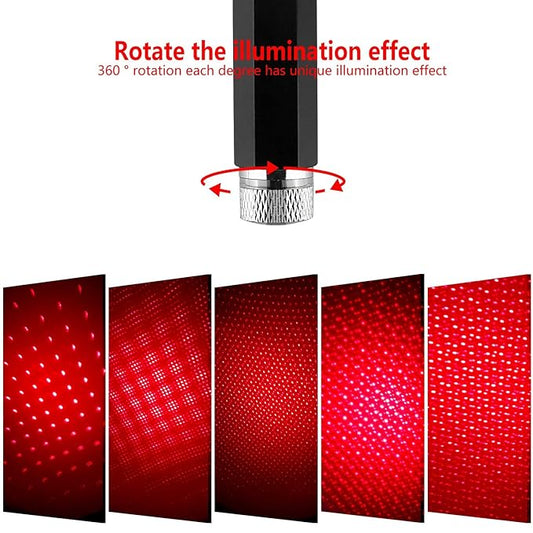 Star Lamp USB Car Ceiling Light (Red)