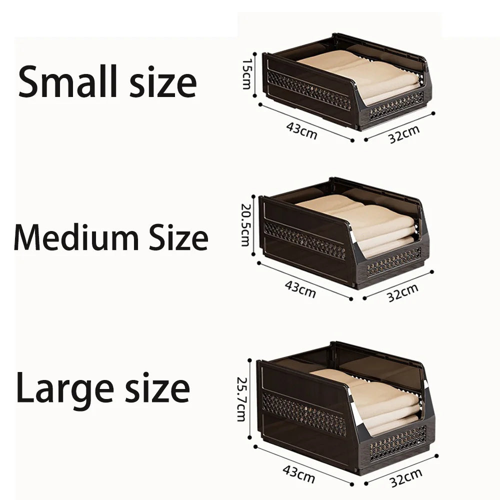 Ventilated Foldable Stackable Closet Storage Baskets