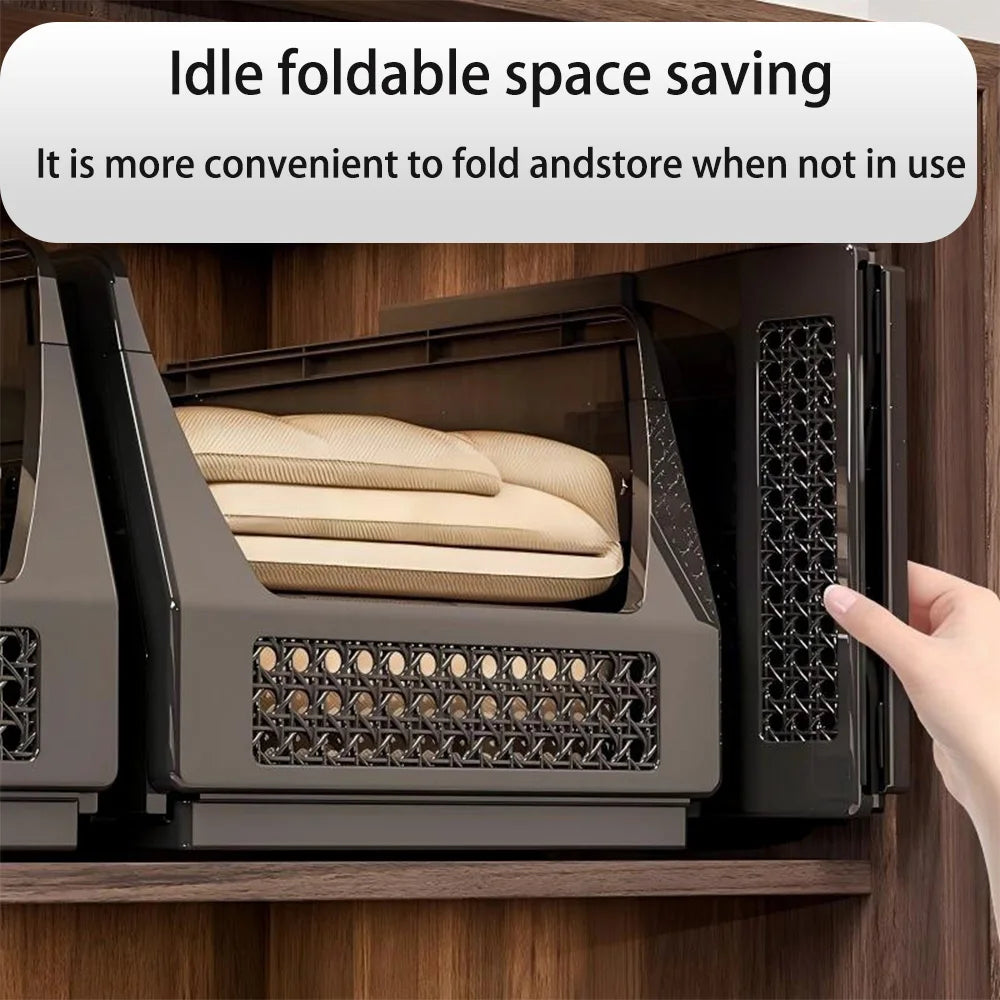 Ventilated Foldable Stackable Closet Storage Baskets