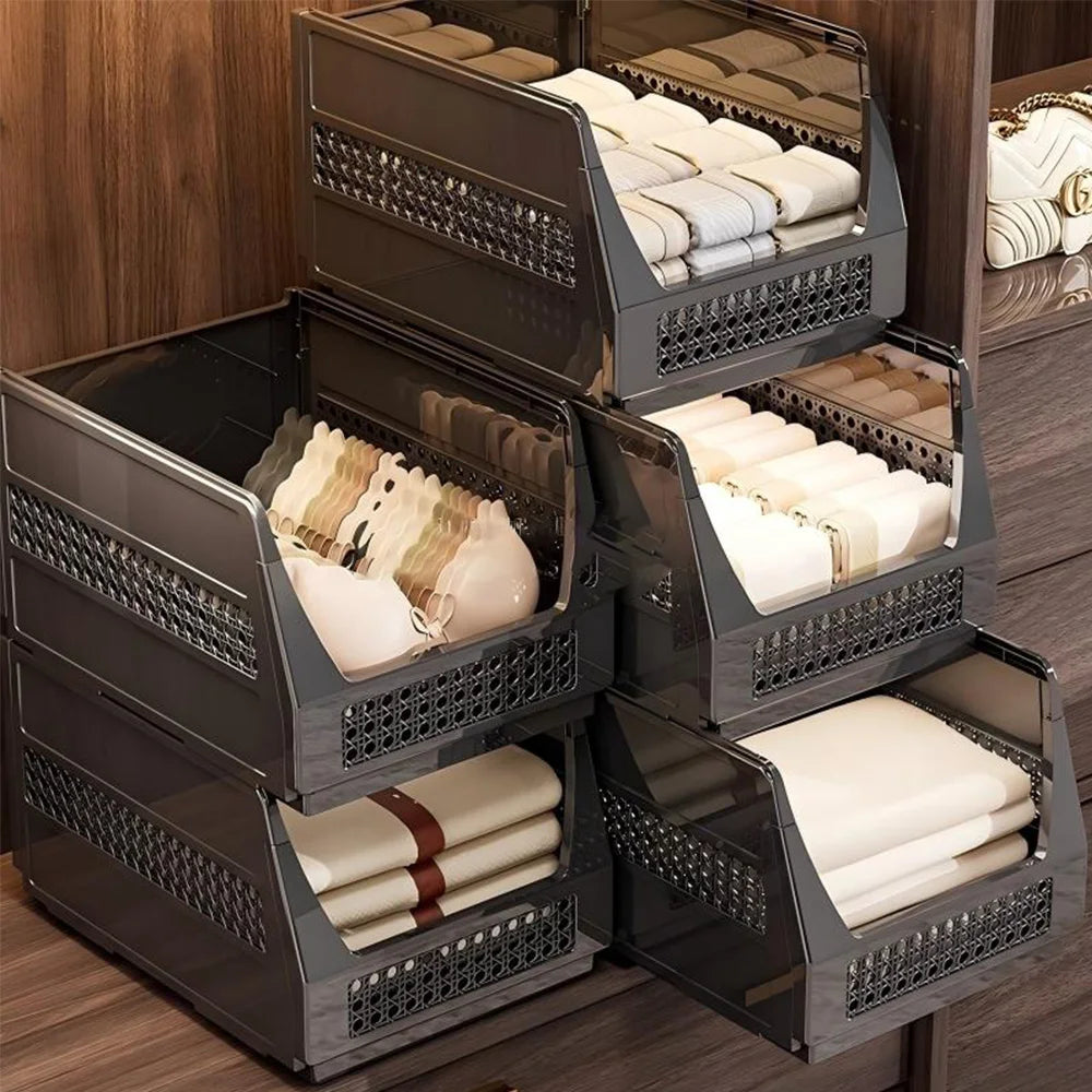 Ventilated Foldable Stackable Closet Storage Baskets