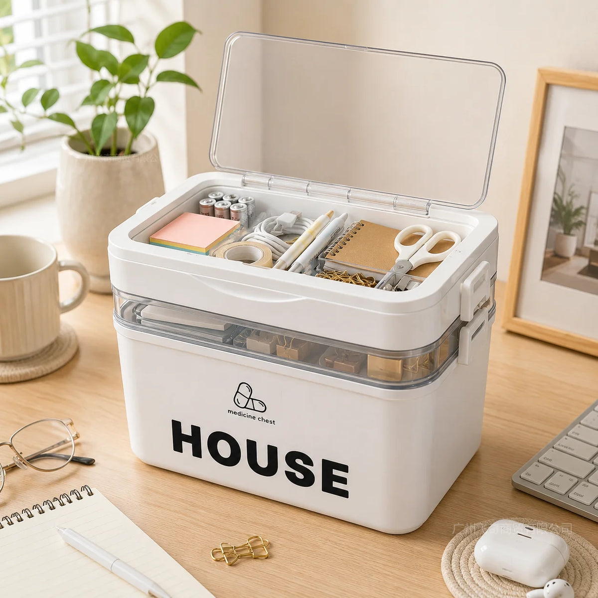 Multi Tier Stackable Storage Box With Lid For Home Organization