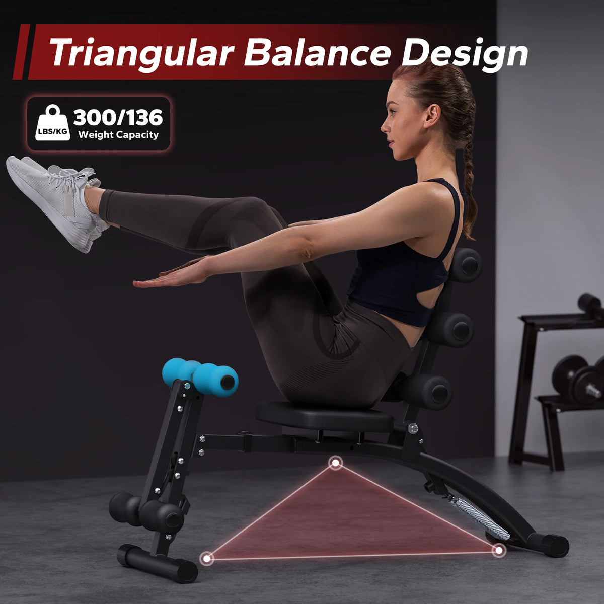MERACH Ab Machine Multi-Functional Adjustable Ab Trainer Bench