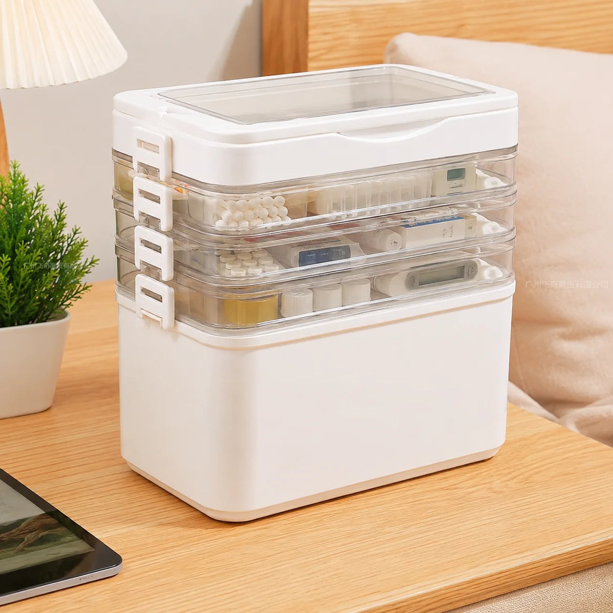 Multi Tier Stackable Storage Box With Lid For Home Organization