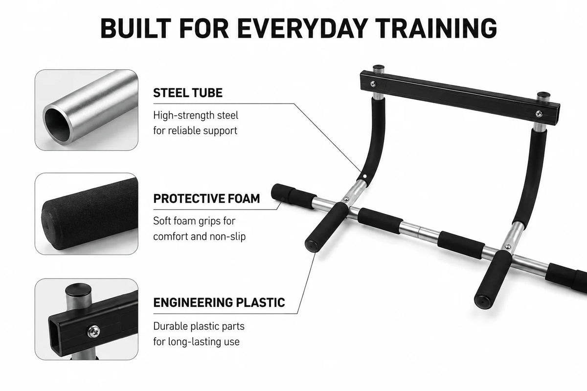 Heavy Duty Steel Doorway Pull Up Bar With Sponge Handles