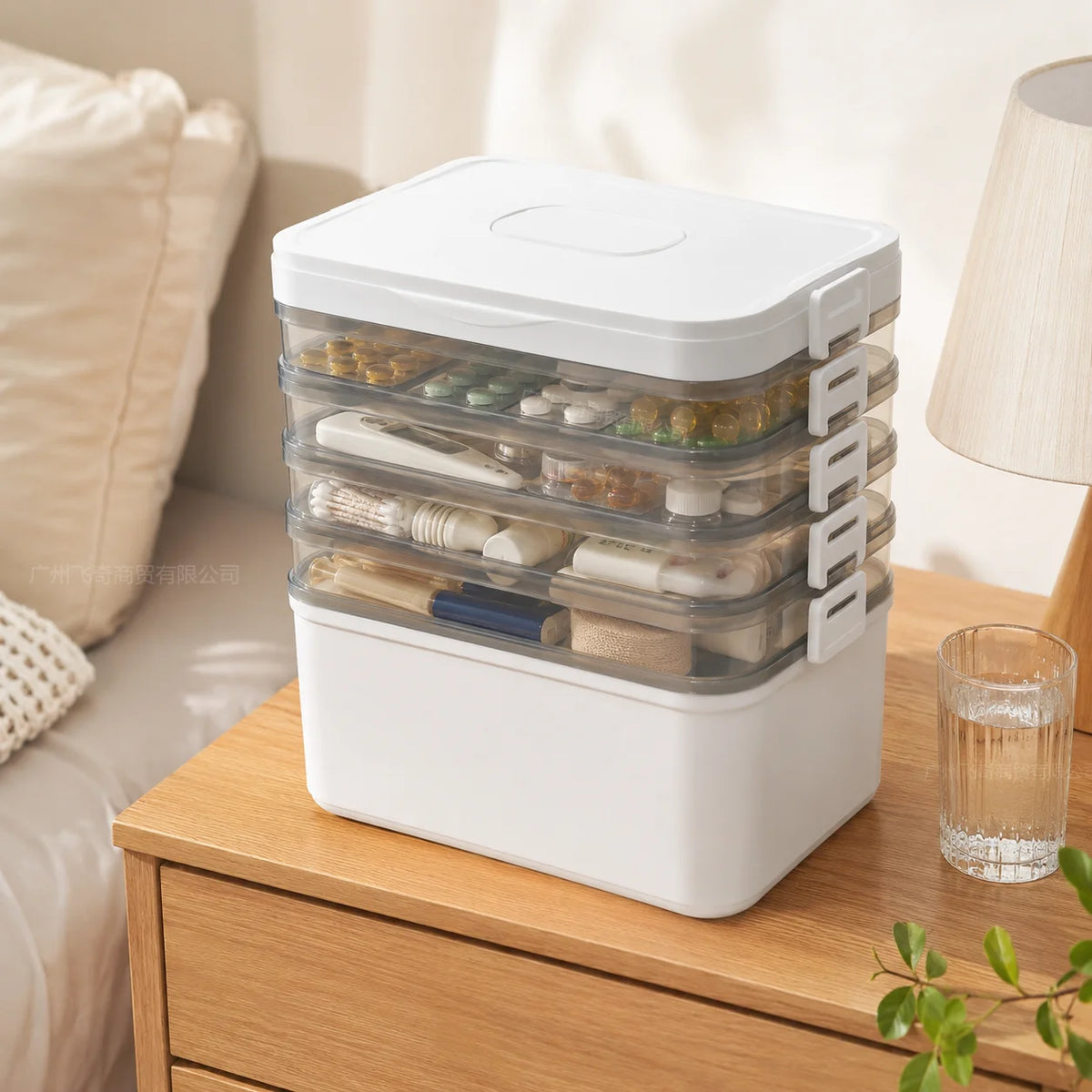 Multi Tier Stackable Storage Box With Lid For Home Organization