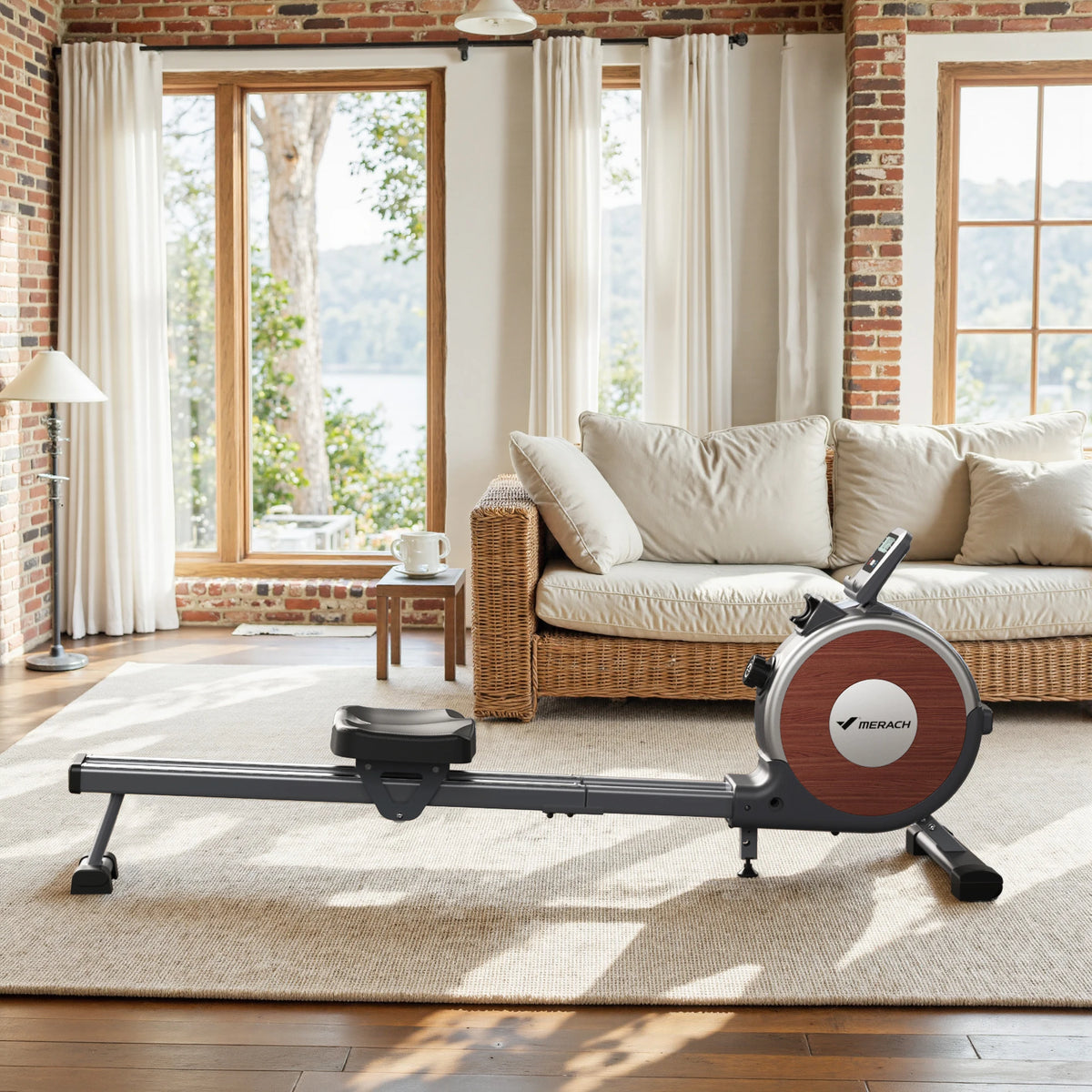 Merach Magnetic Rowing Machine For Home With Bluetooth Console