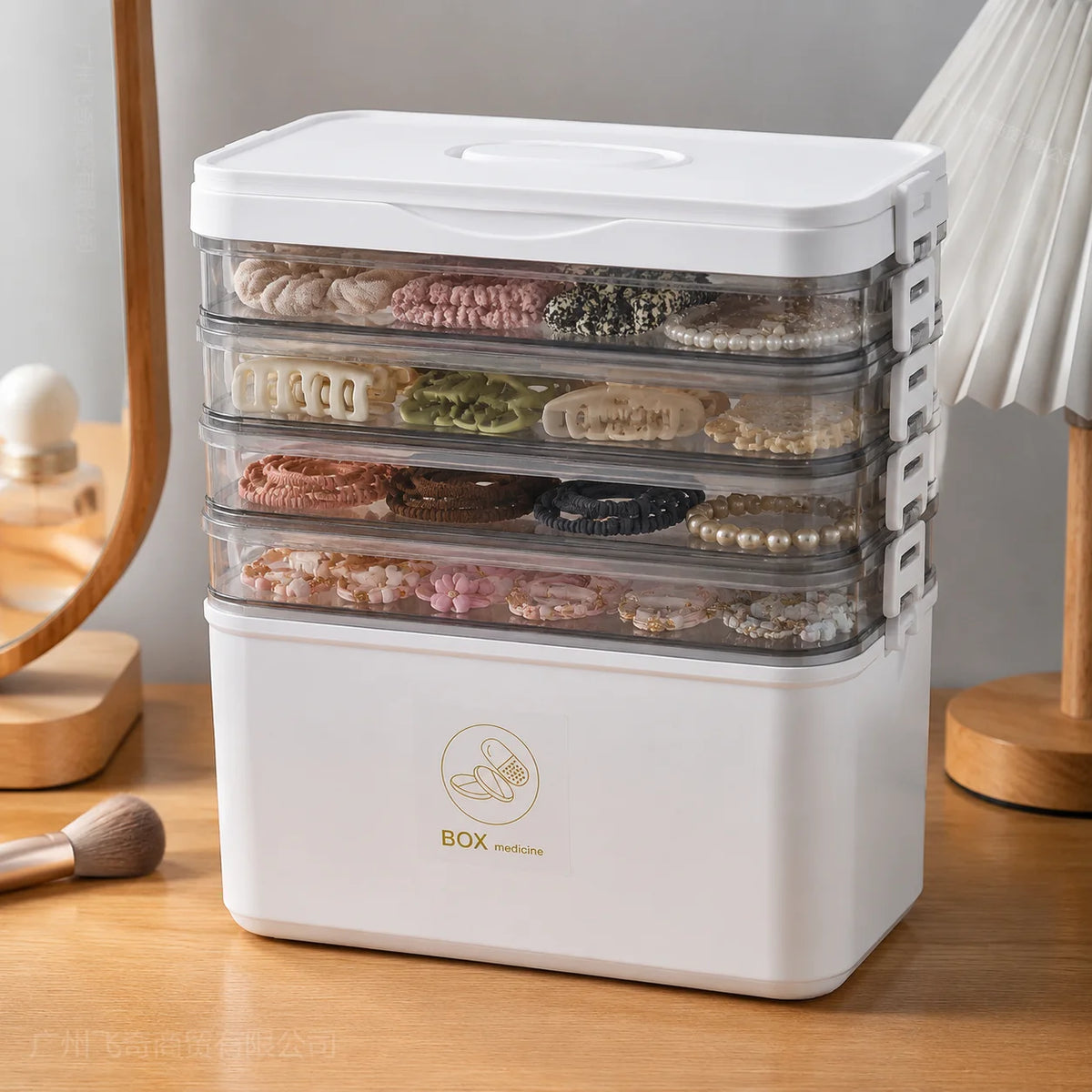 Multi Tier Stackable Storage Box With Lid For Home Organization