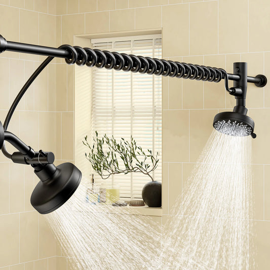 Dual Wall Mounted Stainless Steel Shower Head With Adjustable Slider