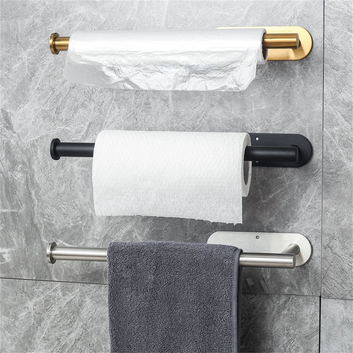 Adhesive Roll Paper Holder Kitchen Bathroom Organizer