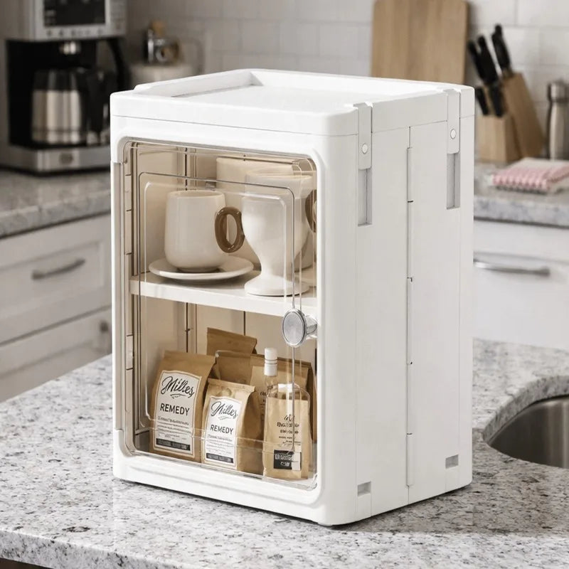 Slim Foldable Five Tier Bathroom Storage Cabinet Organizer