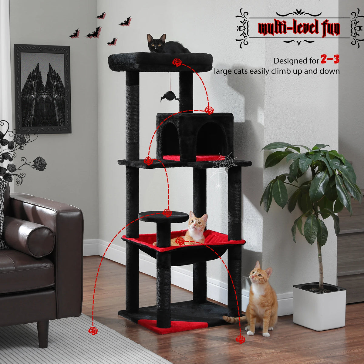 Pawz Road Multi Tier Cat Tower With Sisal Scratching Posts