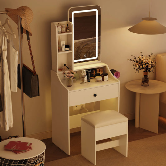 MCQ Modern Led Mirror Vanity Cabinet With Storage Shelf