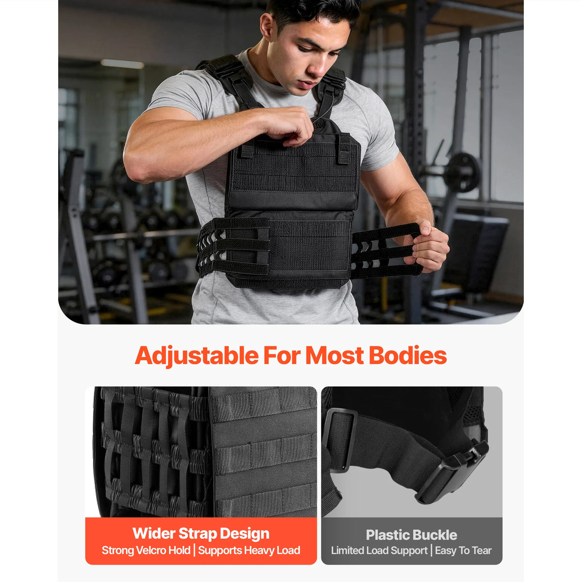 Professional Weighted Vest With Padded Shoulders For Strength Training Runs