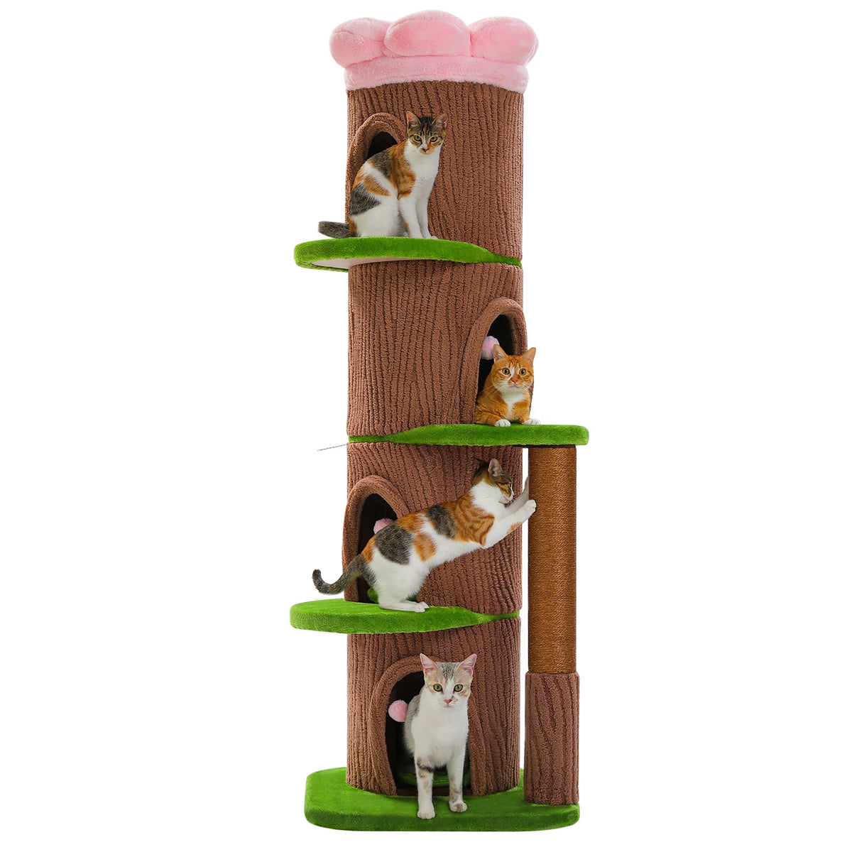 P Indoor Cat Tower With Spacious Condos And Scratching Posts