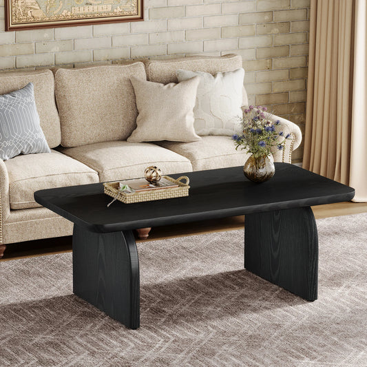 Tribesigns Farmhouse Rectangular Wooden Coffee Table With Sturdy Frame
