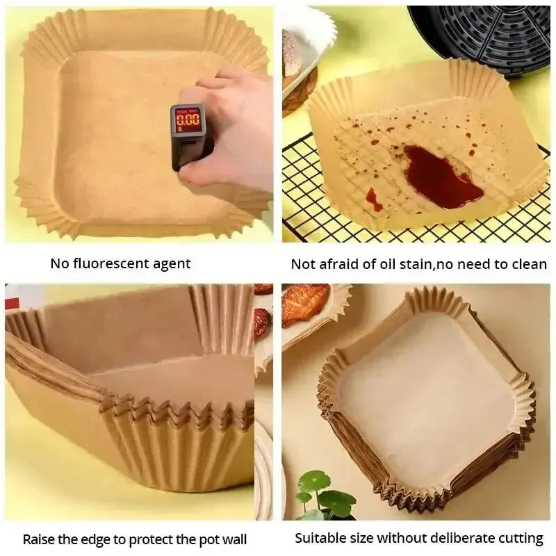 Round Disposable Air Fryer Paper Liners For Nonstick Baking