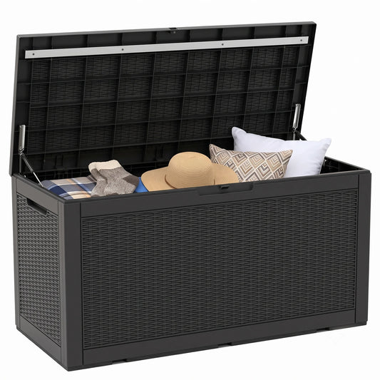 Waterproof Resin Outdoor Storage Deck Box With Secure Lid