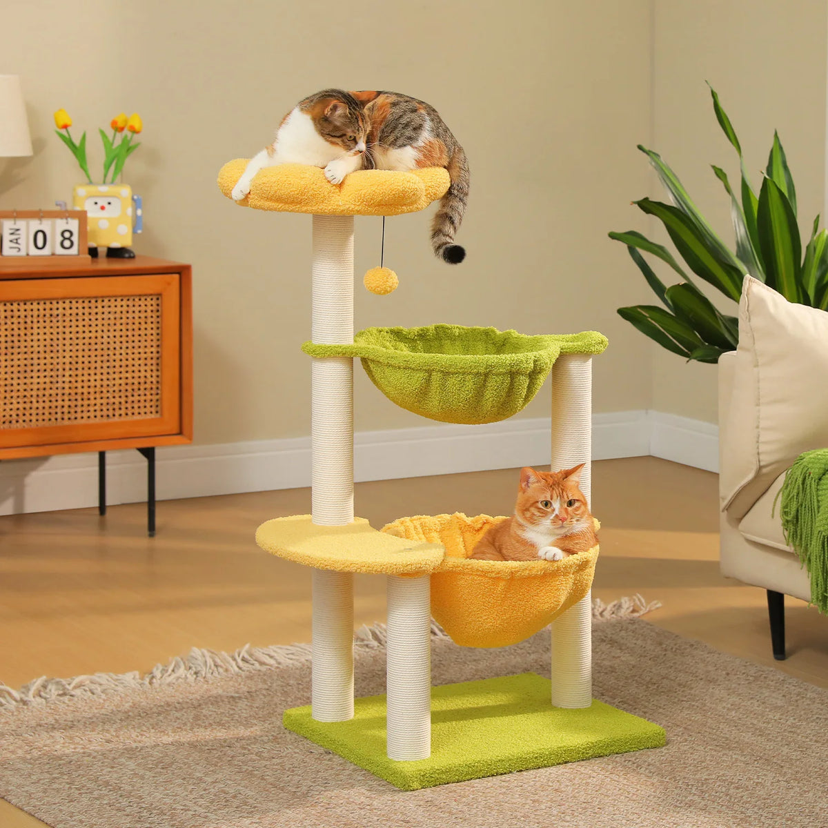 PAWZ Road Flower Cat Tree With Hammocks And Sisal Posts