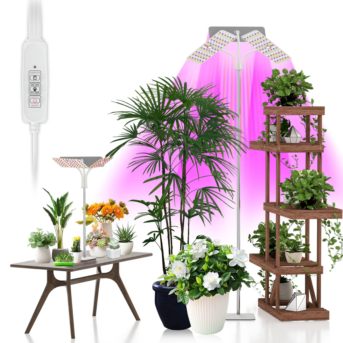 Three Head Full Spectrum LED Grow Light With Stand