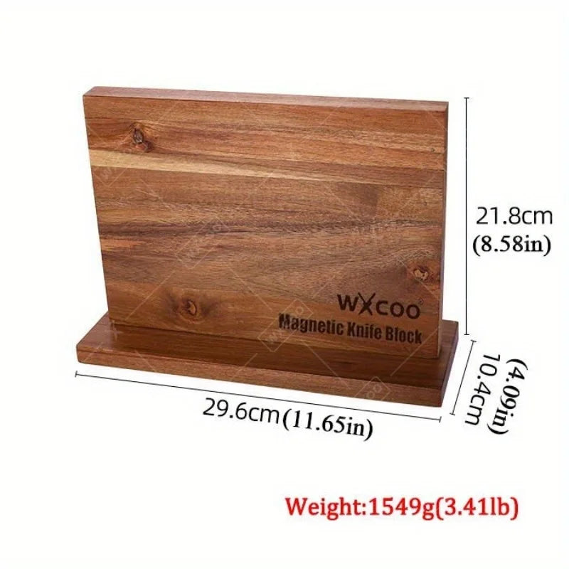 Wxcoo Double Sided Wooden Magnetic Knife Holder Rack
