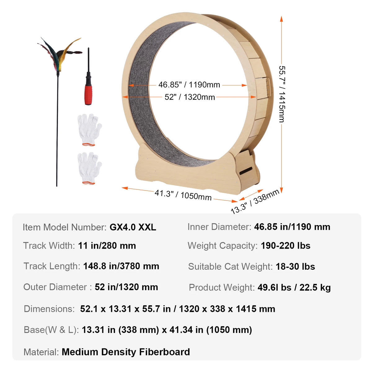 Wooden Indoor Cat Running Treadmill And Exercise Wheel