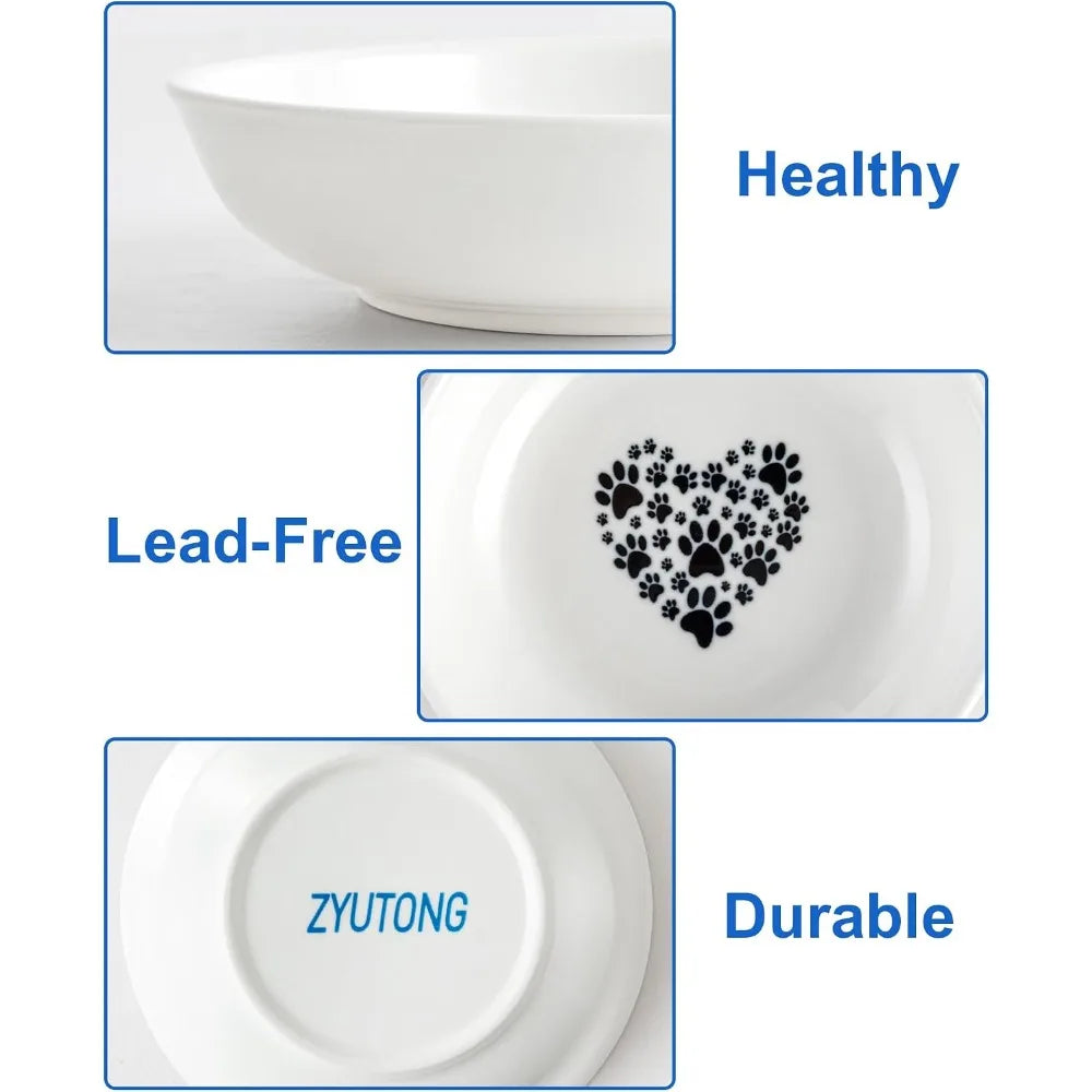 Shallow Non Slip Cat Bowl Prevents Whisker Fatigue Effectively
