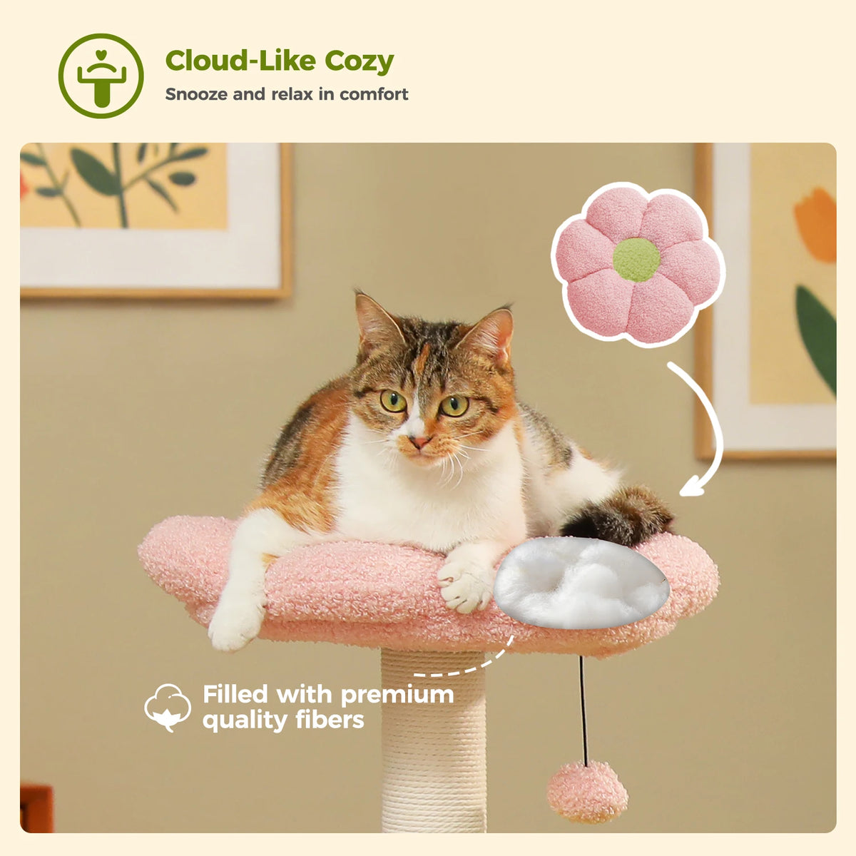 PAWZ Road Flower Cat Tree With Hammocks And Sisal Posts