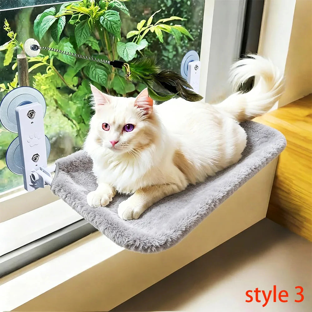 Foldable Window Cat Hammock Bed With Four Strong Suction Cups