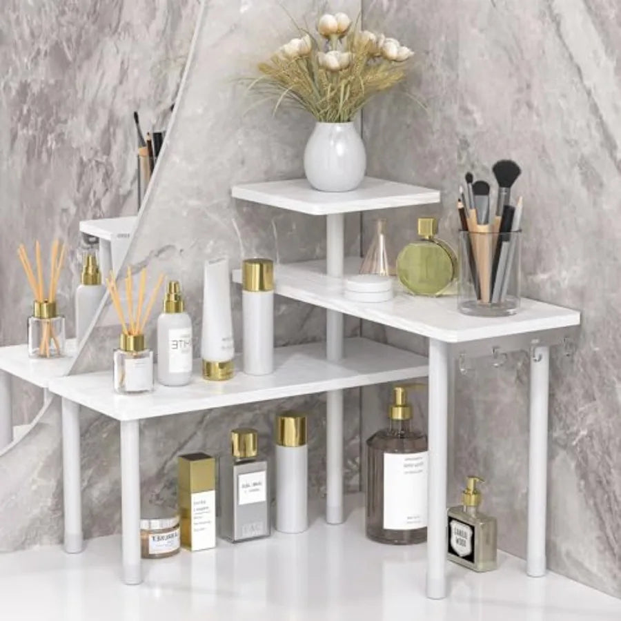 Triple Tier Metal Corner Storage Rack For Kitchen Use
