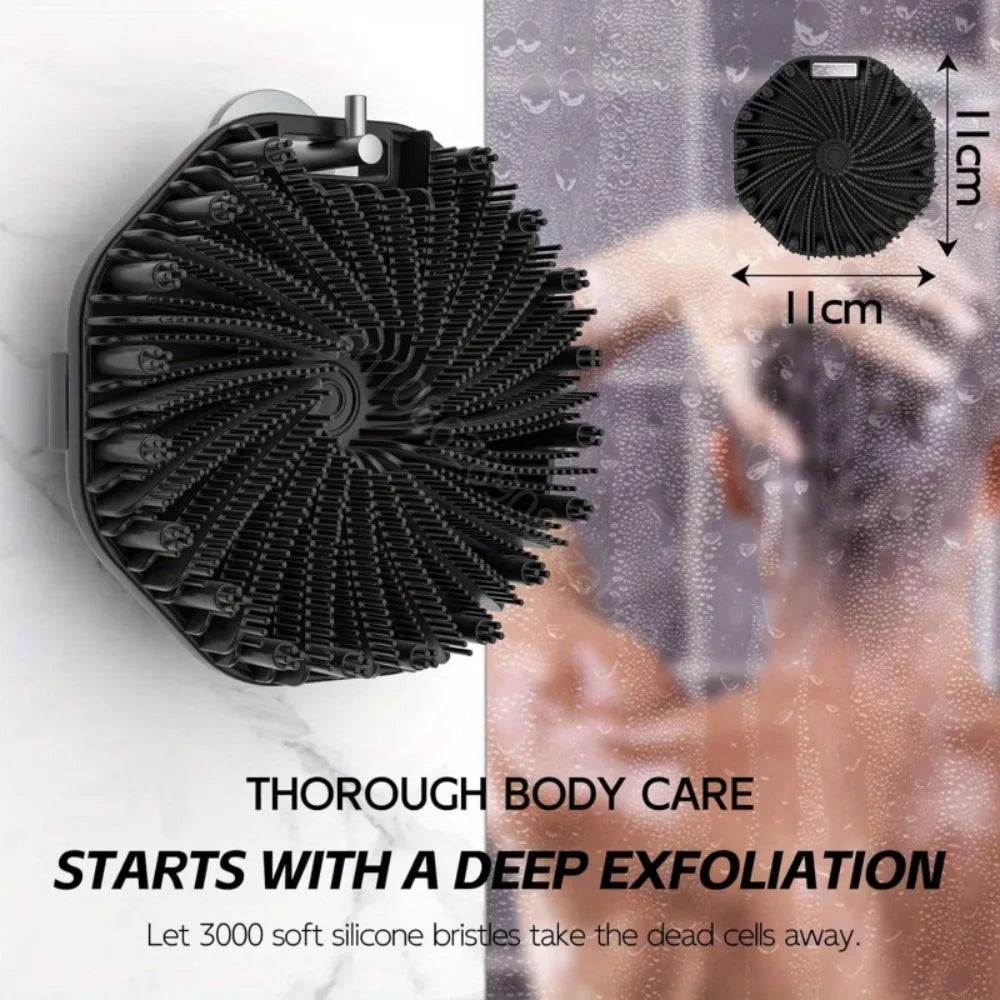 Soft Silicone Back Brush With Handle For Bath And Exfoliation