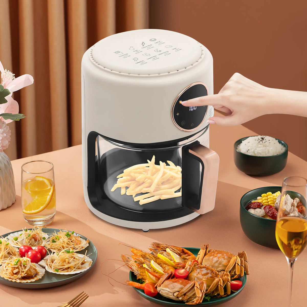1200W Air Fryer 6-In-1 With 2-Year Warranty For Home Use