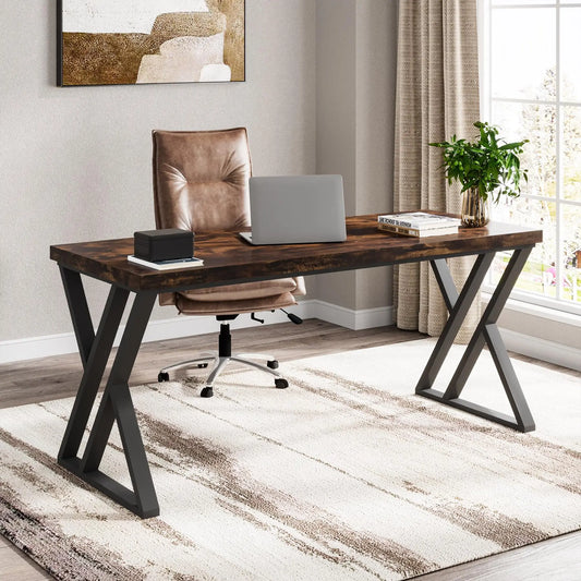 Tribesigns Heavy Duty Wooden Computer Desk With Metal Legs