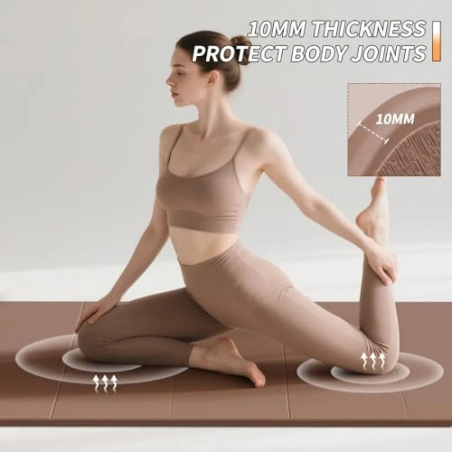 Foldable Yoga Mat Extra Thick Non Slip Thermoplastic Elastomer Portable