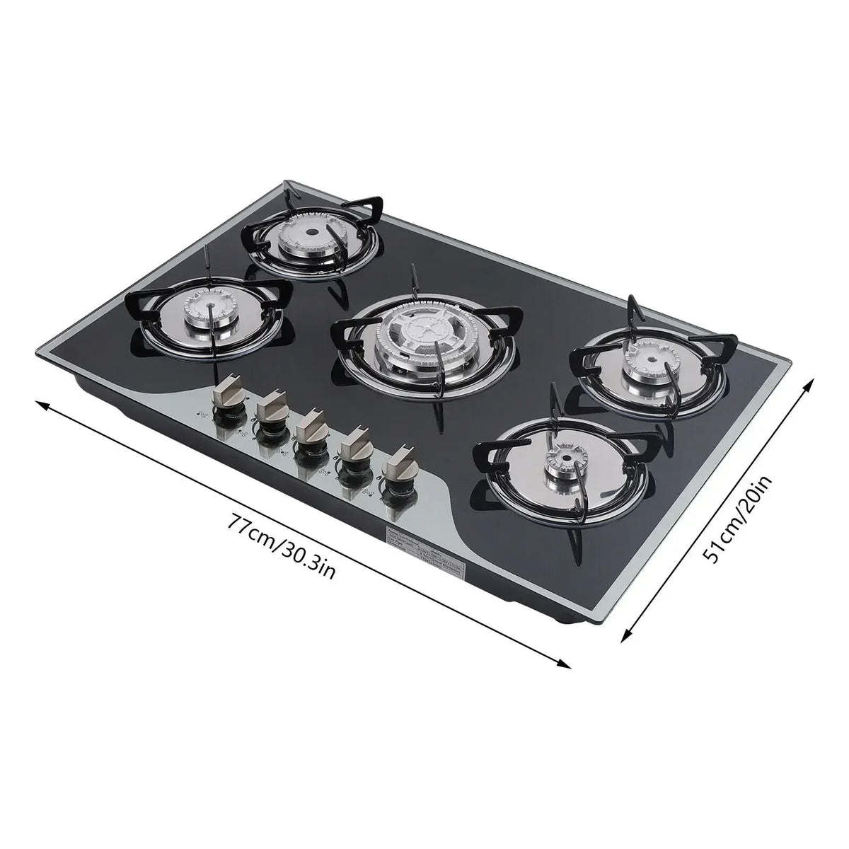 5 Burner Electronic Pulse Ignition Countertop Gas Stove